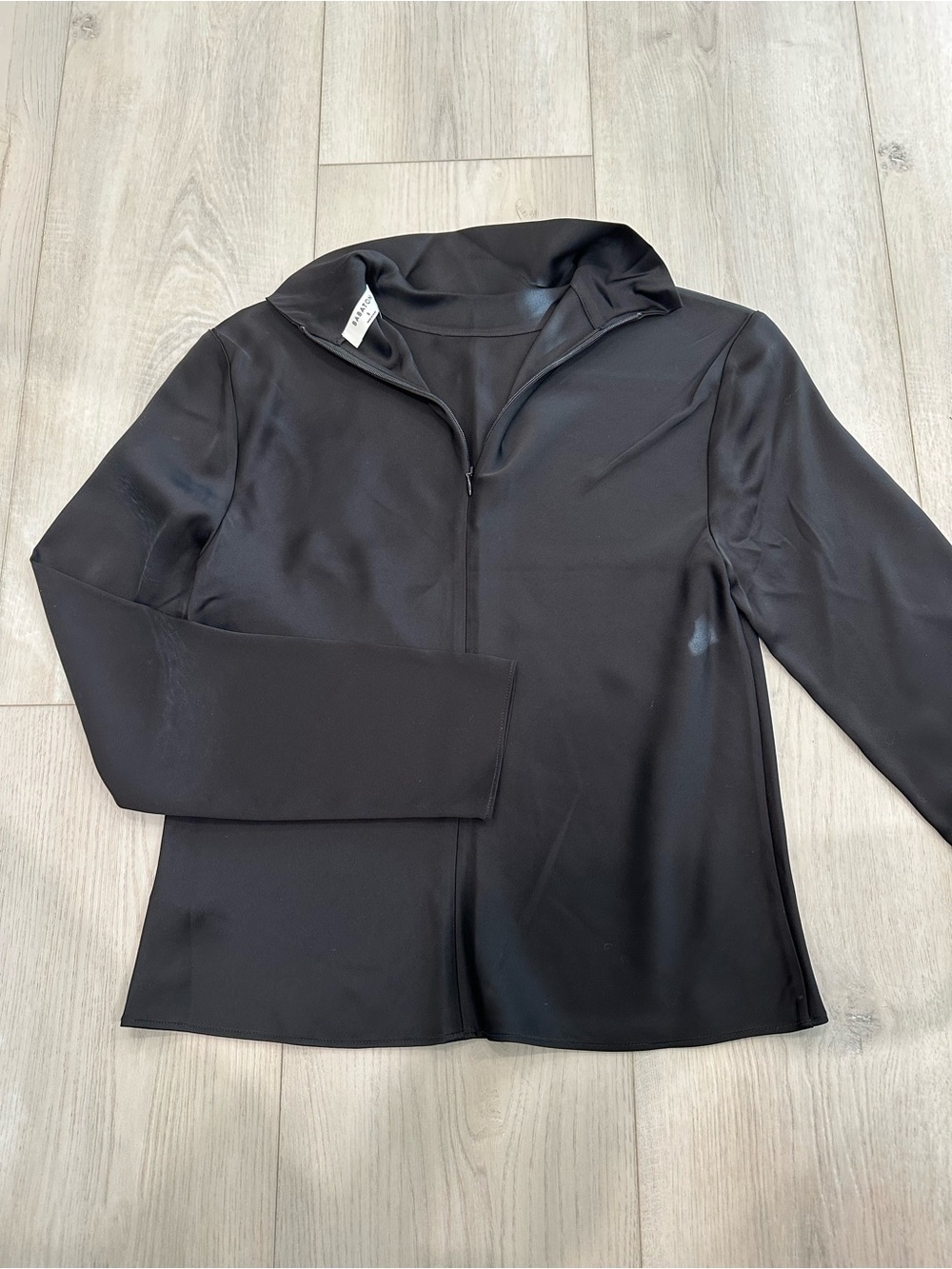 Babaton Black Half-Zip Long Sleeve Top